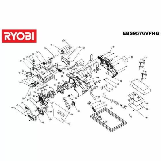 Ryobi EBS9576VFHG Spare Parts List Type: 5133000362